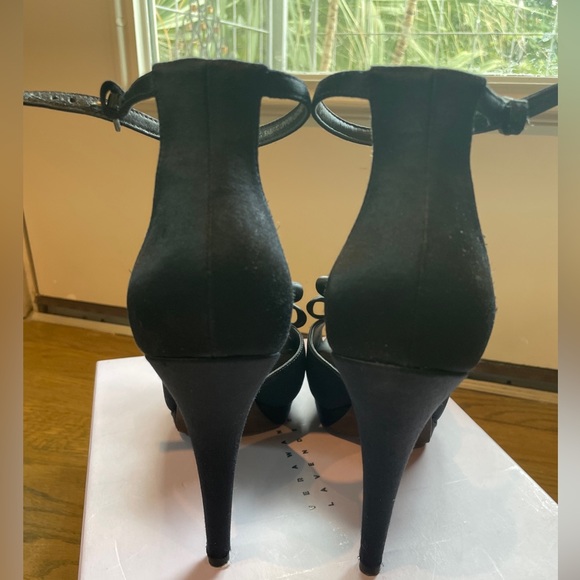 Vera wang black satin heels with bow - Picture 4 of 8